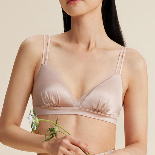 金三塔 女真丝缎面无钢圈文胸NZFDC302 商品图5