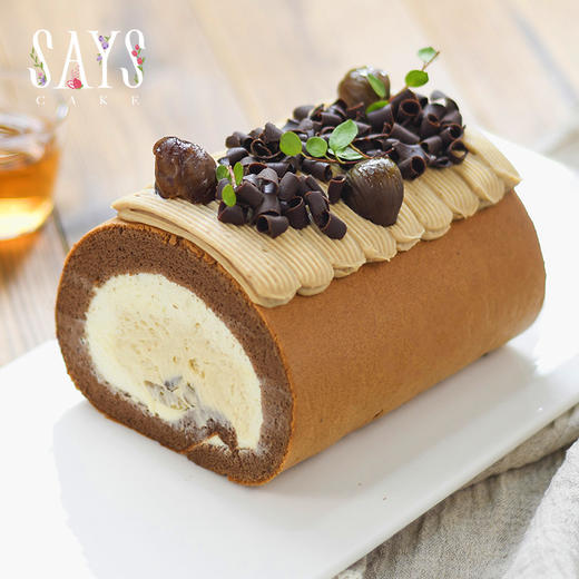 【预定】焦糖饼干栗子蛋糕卷 Lotus Biscuit Cream Chestnut Roll Cake 商品图0
