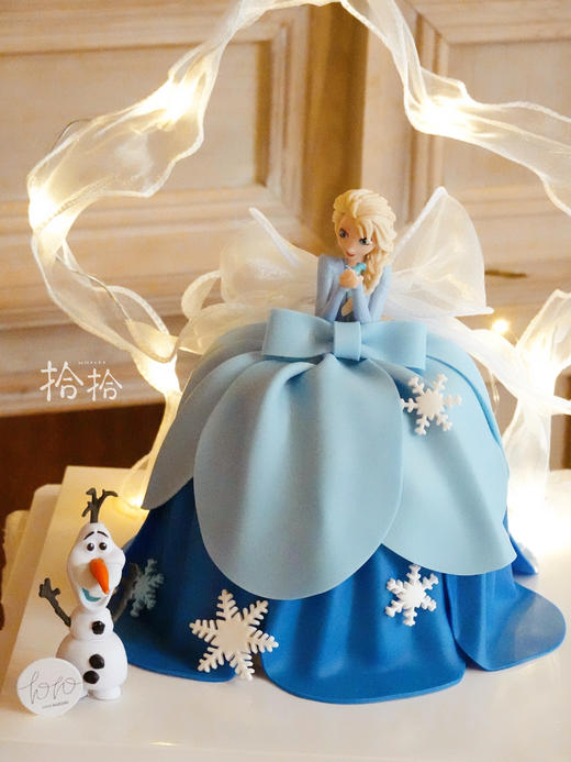 「冰雪奇缘·Elsa艾莎」翻糖公主裙·100%动物奶油（附图5寸加高·提前5天预订） 商品图1
