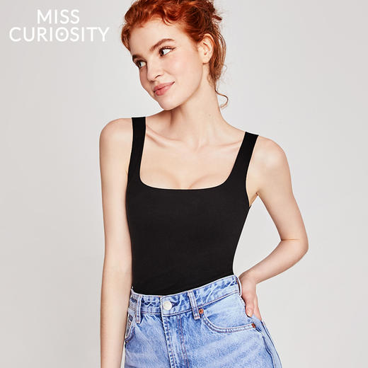 好奇蜜斯保暖背心女德绒24秋冬打底加绒加厚发热无痕上衣低领内搭-贝尔2.0 商品图0