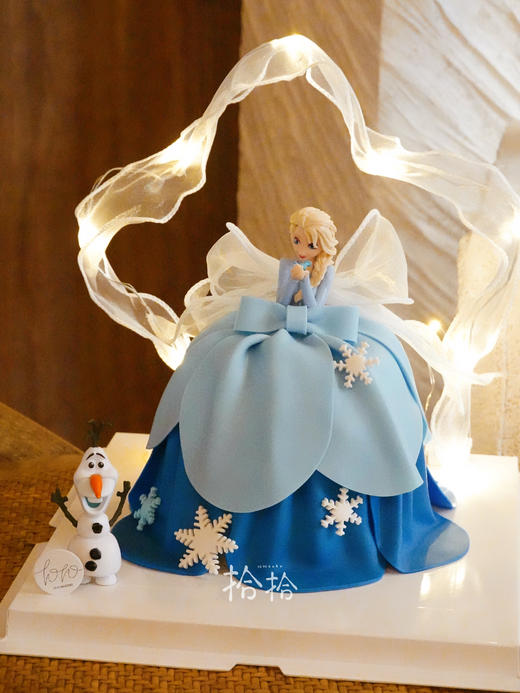 「冰雪奇缘·Elsa艾莎」翻糖公主裙·100%动物奶油（附图5寸加高·提前5天预订） 商品图3