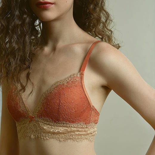 金三塔 女真丝蕾丝法式撞色文胸NZFAC311 商品图2