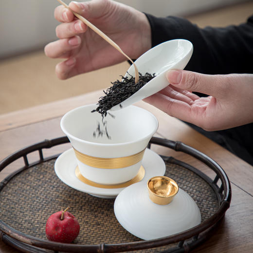 B-LY-9038 林玉山 云丝盖碗.金缠腰（鎏金款） 商品图2