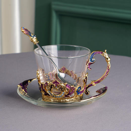 E-LB-91540J 轻奢时光咖啡杯盘套装 罗比罗丹 精工珐琅 商品图3