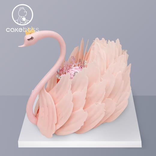 粉天鹅鲜花奶油蛋糕 商品图1