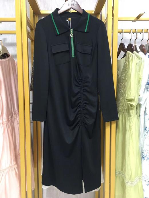 C6146       POLO领气质修身显瘦褶皱开叉连衣裙（特价不退换） 商品图2