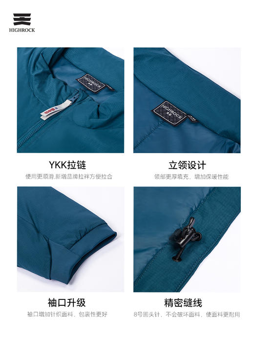 老罗 同款Highrock天石户外新款秋冬棉服男士短款立领无帽内胆外套棉服轻量 商品图4