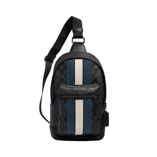 【银川专场】COACH 男士黑色拼色PVC配皮单肩斜挎包 2999QBOH0 商品图0
