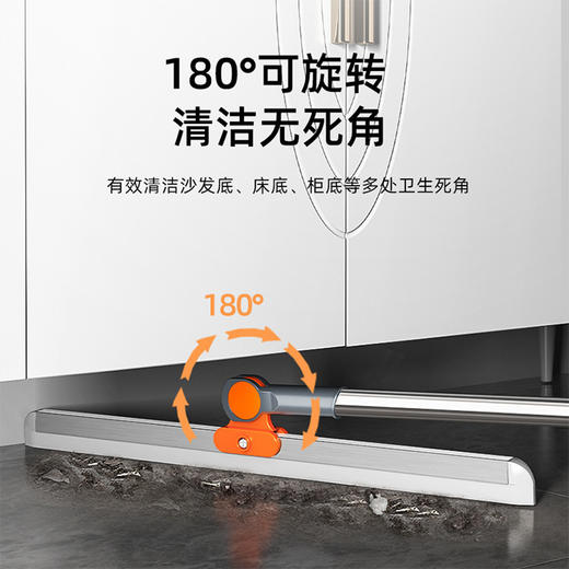 【黑科技魔术拖把】全新升级硅胶+加厚不锈钢伸缩杆，扫、刮、擦三效合一（3-754） 商品图1