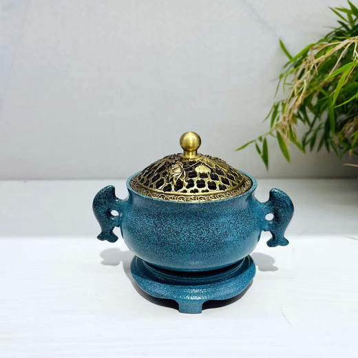 双鱼耳炉°瓷+铜香炉 商品图2