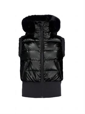 Goldbergh - Shine Bodywarmer Real Fur - black - 戈德堡 - 滑雪夹克 - 黑色