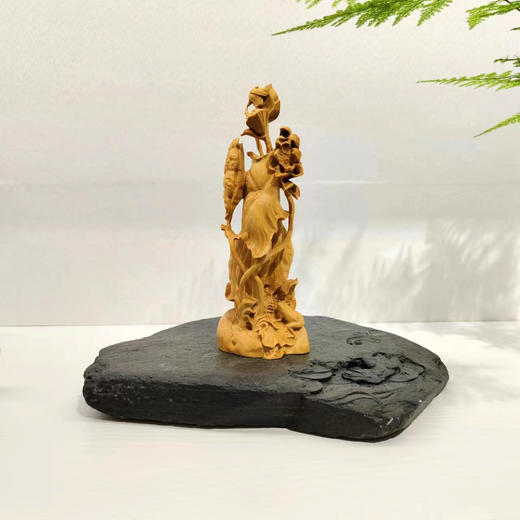 大/小荷趣(立)°黄杨摆件 商品图2