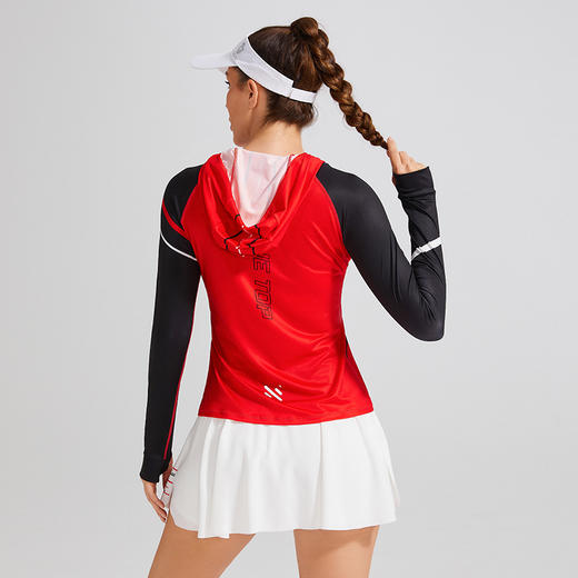 科里芙 新款连帽指套长袖户外运动跑步健身T恤时尚透气上衣 商品图4