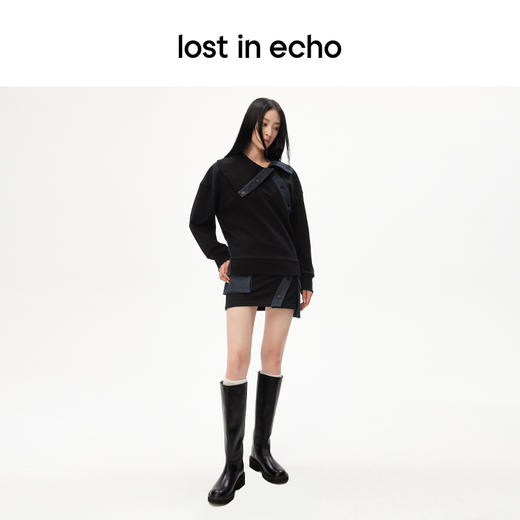 马君妍同款lost in echo显瘦巴恩风真皮厚底宽筒靴子长筒骑士靴 商品图5