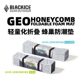 黑冰（BLACKICE）户外露营GEO单人蜂巢防潮垫铝箔款轻量可折叠便携蛋巢野餐垫子 Z6107淡青色（PLUS）