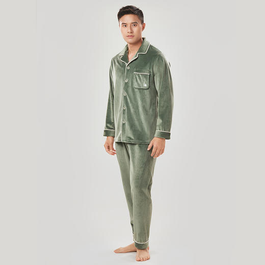 都市丽人都市锋尚好睡好眠男士睡衣海岛绒厚款长袖长裤类家居服套装FH30C1 商品图1