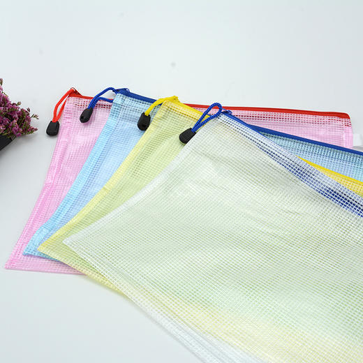 网格拉链文件袋学生办公文具资料袋试卷袋透明A4文件袋1个 防水袋 商品图1