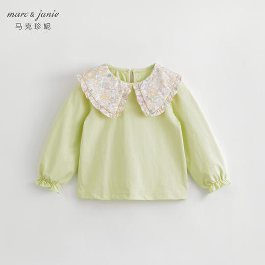 马克珍妮秋装女童碎花翻领全棉长袖打底衫231525 商品图2
