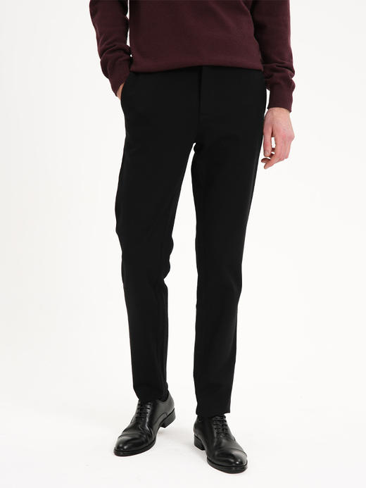 callisto黑色弹力羊毛混纺休闲裤 FSCPW153C BK 商品图0