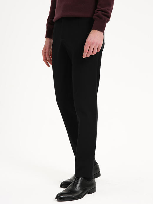 callisto黑色弹力羊毛混纺休闲裤 FSCPW153C BK 商品图1