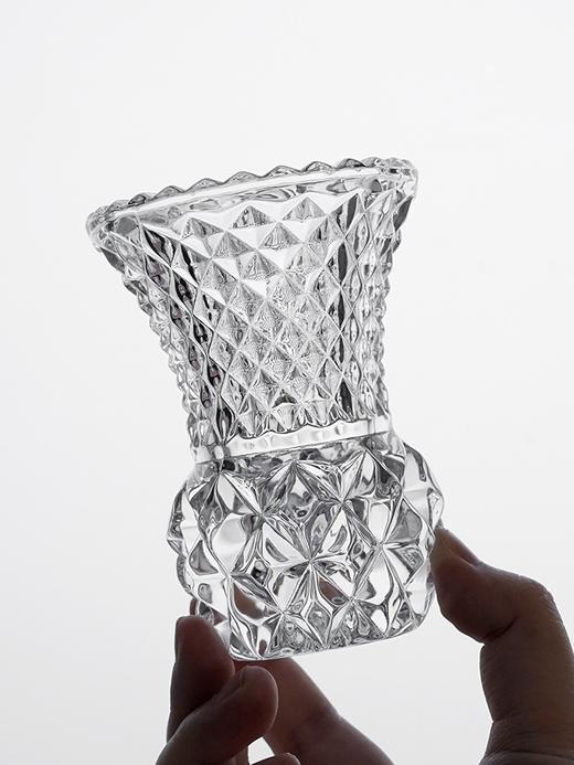 捷克BOHEMIA波西米亚水晶玻璃钻石纹小花瓶床头柜12.6cm 商品图2