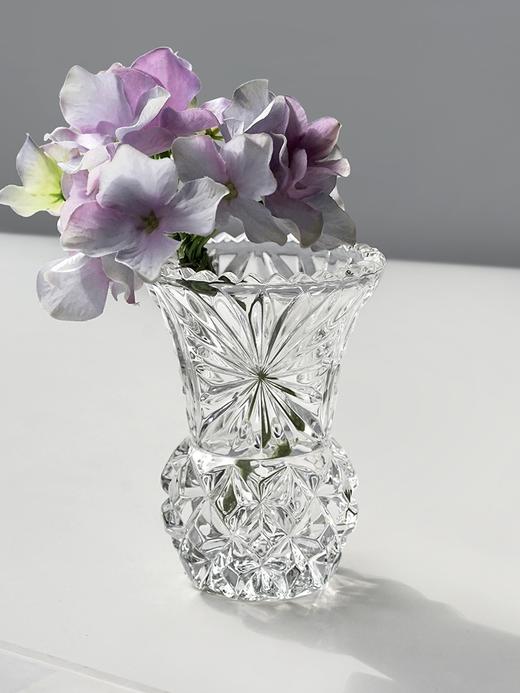 捷克BOHEMIA波西米亚水晶玻璃钻石纹小花瓶床头柜12.6cm 商品图4