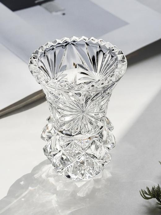 捷克BOHEMIA波西米亚水晶玻璃钻石纹小花瓶床头柜12.6cm 商品图5