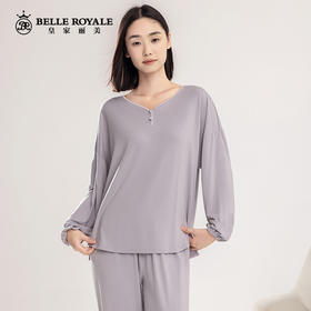 新款兰精莫代尔棉高级简约家居服春秋睡衣女款休闲套头简约可外穿JJT90006