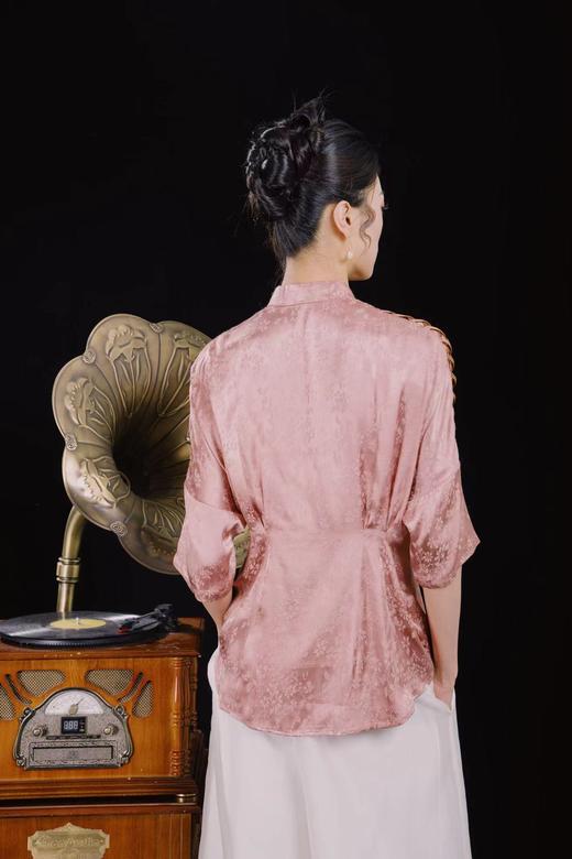 荷言GL 有约 新中式上衣落肩编织镂空收腰显腰身提花暗纹 商品图2