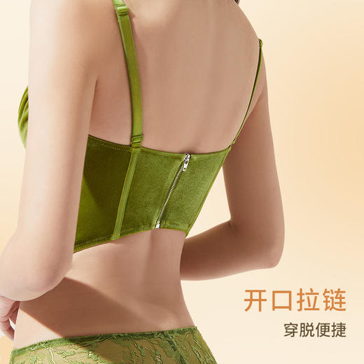 （幽梦胸衣）大胸抹胸轻奢丝绒复古三角杯胸型圆润大码显瘦内衣 商品图4