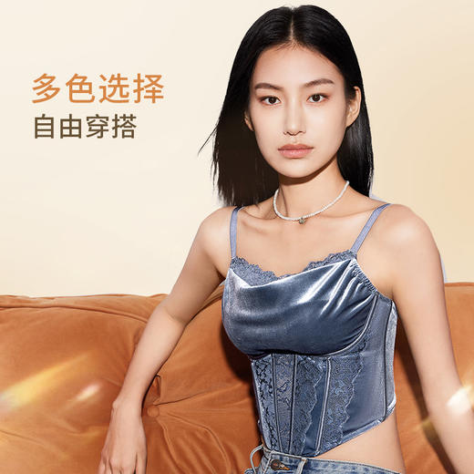 （幽梦胸衣）大胸抹胸轻奢丝绒复古三角杯胸型圆润大码显瘦内衣 商品图3