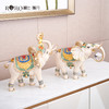 罗比罗丹吉象如意大象摆件创意玄关电视柜家居饰品珐琅彩工艺摆件【不支持补差，非质量问题不退不换】S 商品缩略图3