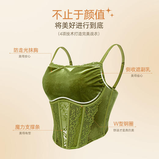 （幽梦胸衣）大胸抹胸轻奢丝绒复古三角杯胸型圆润大码显瘦内衣 商品图5