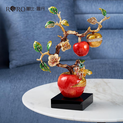 罗比罗丹《平安喜乐》摆件珐琅彩工艺电视柜摆件创意家居饰品礼品-YHD 商品图3
