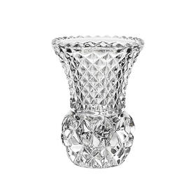 捷克BOHEMIA波西米亚水晶玻璃钻石纹小花瓶床头柜12.6cm