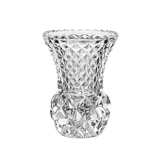 捷克BOHEMIA波西米亚水晶玻璃钻石纹小花瓶床头柜12.6cm 商品图0