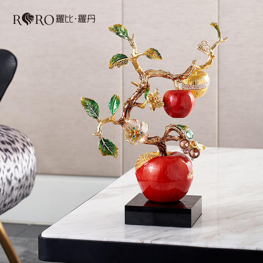 罗比罗丹《平安喜乐》摆件珐琅彩工艺电视柜摆件创意家居饰品礼品-YHD 商品图6