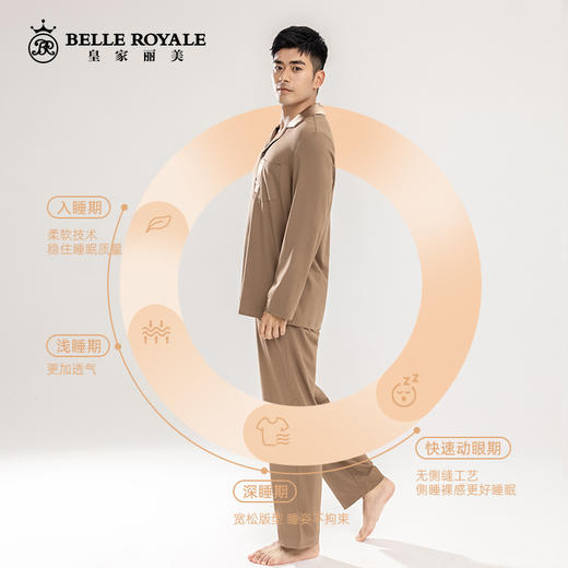 新款秋季高级莫代尔棉男款家居服长袖薄款套装JJT90023 商品图2