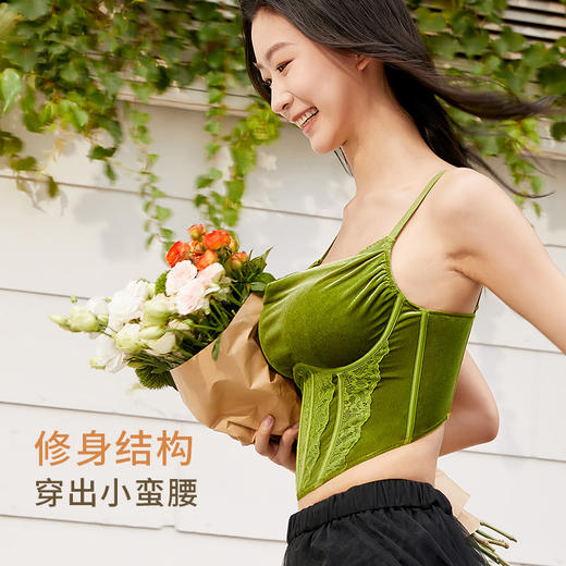 （幽梦胸衣）大胸抹胸轻奢丝绒复古三角杯胸型圆润大码显瘦内衣 商品图1