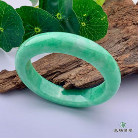 派瑞翡翠 翡翠手镯 糯种 满绿