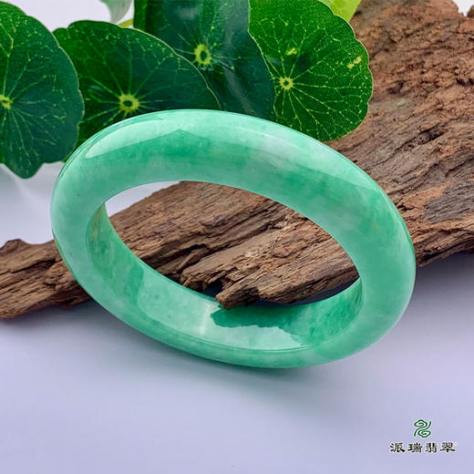 派瑞翡翠 翡翠手镯 糯种 满绿 商品图0