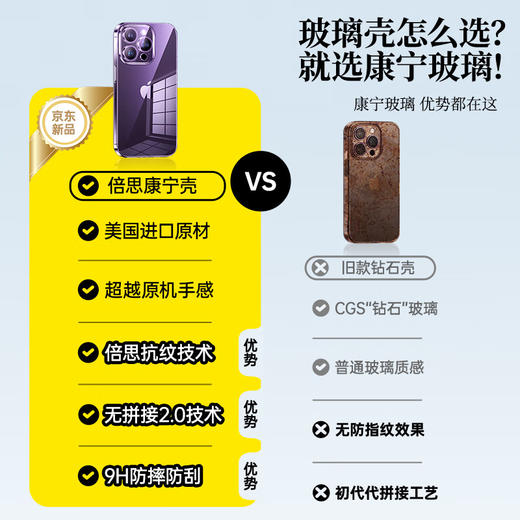 倍思 康宁系列保护壳苹果13-17系列保护套防摔超薄镜头全包 商品图1