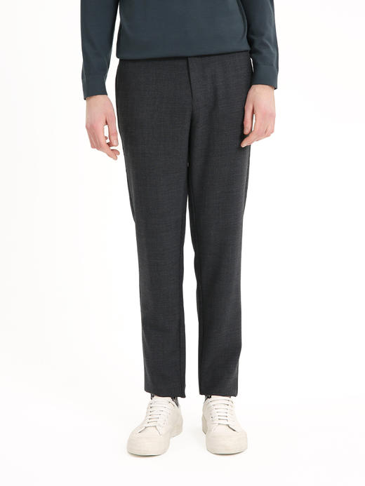 callisto熔岩灰绵羊毛混纺宽松休闲裤   FSCPW128C DG 商品图1