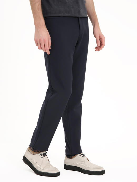 callisto藏青弹力混纺直筒宽松保暖休闲裤 FSCPW103H NA 商品图1