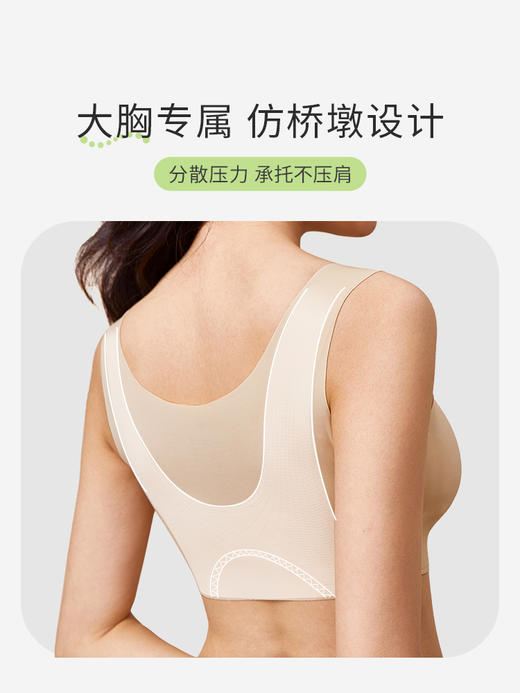 奶糖派无痕软支撑背心背扣式悬浮系列大胸显小稳定承托居家内衣女 商品图3