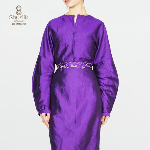 25BWCY9030女士真丝褶皱肌理圆领羊腿袖衬衫JW1241  商品图1