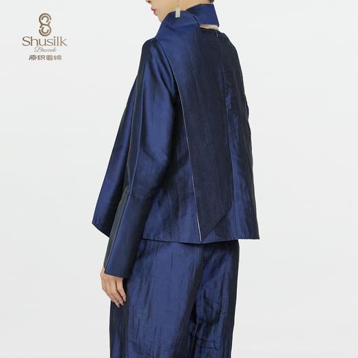 25BWCY9034女士真丝褶皱肌理圆领围巾衬衫JW1245 商品图4