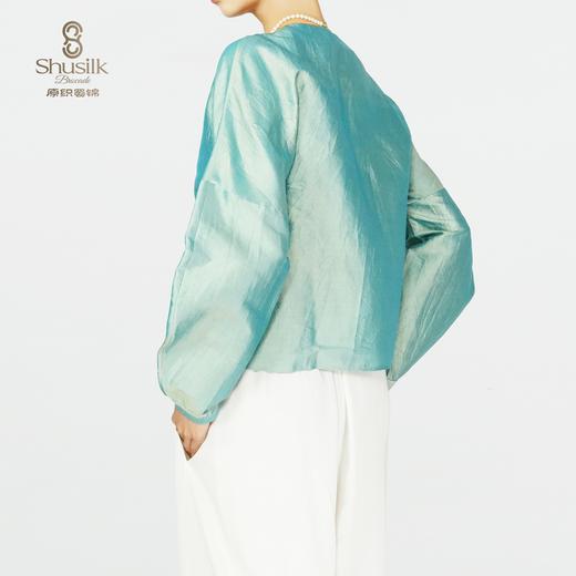 25BWCY9030女士真丝褶皱肌理圆领羊腿袖衬衫JW1241  商品图4