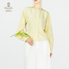 25BWCY9030女士真丝褶皱肌理圆领羊腿袖衬衫JW1241  商品缩略图2