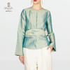 25BWCY9034女士真丝褶皱肌理圆领围巾衬衫JW1245 商品缩略图1